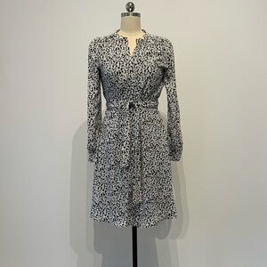 Banana Republic Black and White Long Sleeve Dress